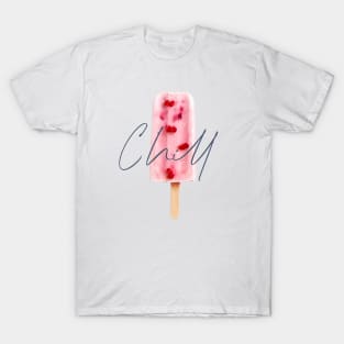 Chill Raspberry Popsicle Ice Cream on Stick T-Shirt